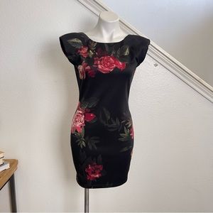 AX Paris black and red floral dress size  12